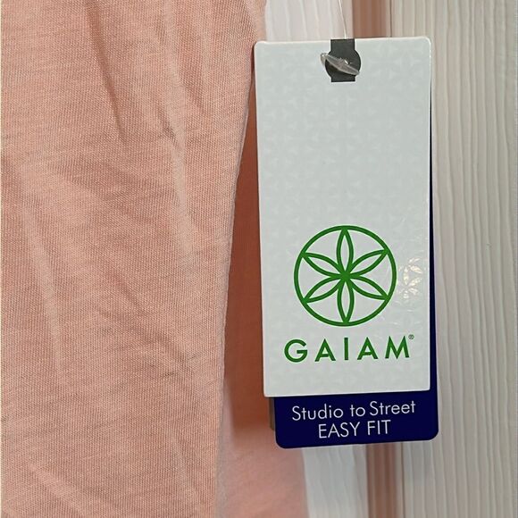 Gaiam Burnout Tie Tee Peach Melba moisture Wicking Yoga Athleisure Small S NWT - Picture 4 of 7